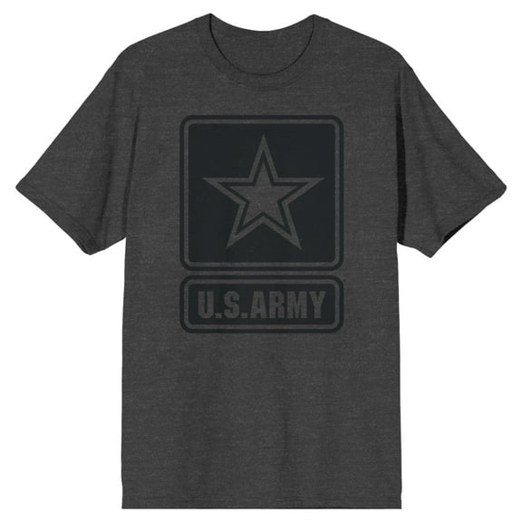 US Army Black Logo Mens Grey T-Shirt-M