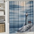 thumbnail image 6 of Orinice  Lighthouse Shower Curtain Bathroom Decor  Ocean Sunrise Nautical Seascape Shower Curtain Polyester Fabric, with Hooks 60x72, 6 of 7