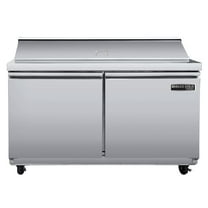 Maxx Cold V-Series 2 Door Refrigerated Mega Top Prep Table, 48"W, 12.8 cu ft, in Stainless Steel (MVR48MHC)