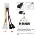 thumbnail image 3 of [1 Unidad] Cable Adaptador Puerto D A 3 Pines Fuente Alimentación 4P A Ventilador 3 Pines 2 Canales 12 V 2 Canales 5 V Cable Adaptador Ventilador Dos Hilos, 3 of 3