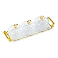 thumbnail image 4 of WeiLaiKeQi Dry Fruit Tray with Lid Decorative Serving Plate for Holiday Wedding Kitchen Clear 3 Girds, 4 of 9