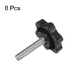 thumbnail image 3 of Uxcell 8 Pieces Star Knobs M6 x 30mm 304 Stainless Steel Threaded Stud 32mm 6-Star Head Clamping Thumb Screw Black, 3 of 7