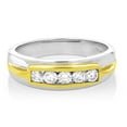 thumbnail image 2 of Vir Jewels 1/2 CTTW Men's 5 Stone Diamond Engagement Ring 14K Two Tone Gold SI Clarity, 2 of 6