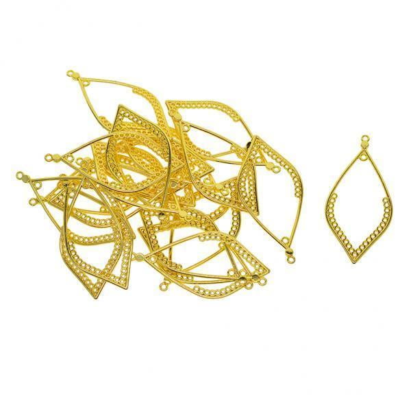 2X 20Pcs Earring Leaf Charms Pendants DIY Golden perfecl Colgantes de dijes huecos