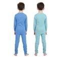thumbnail image 6 of Sleep On It 4-Piece 100% Organic Cotton Rib Knit Pajama Sets for Boys & Girls, Blue & Green, Size 6, 6 of 8