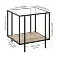 thumbnail image 5 of Henn&Hart 20" Blackened Bronze/Limed Oak Metal/Glass Side Table, 5 of 9