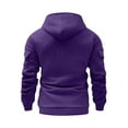 thumbnail image 4 of MaFYtyTPR Sweatshirts for Men and Women Unisex Solid Color Long Sleeve Hooded Multiple Pockets Sweatshirts Tops Purple XL, 4 of 5
