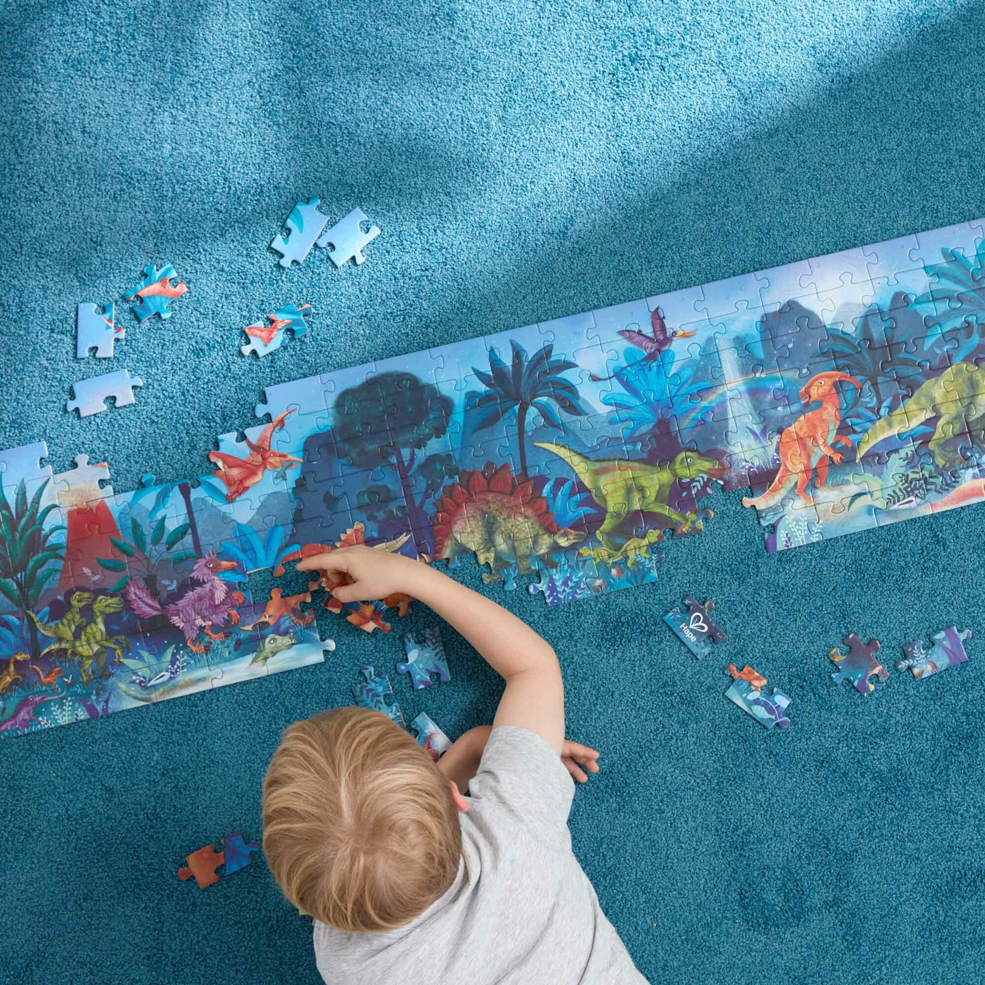 Hape Giant Glow-In-The Dark Dinosaur Jigsaw Puzzle, 200 Pieces