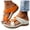 Orange, variant on Boho Flower Platform Wedge Slip on Sandals for Women 2025 Arch Support Comfort Low Heel Dress Walking Slides