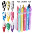 thumbnail image 2 of Bolígrafo de grafiti para decoración de uñas, pintura impermeable, líneas abstractas, patrón de flores, cepillo de dibujo, accesorios de uñas DIY para herramientas de manicura zhangmengya  LED, 2 of 2