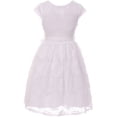 thumbnail image 3 of Flower Girl Dress Curly V-Neck White Embroidery AllOver for Big Girl White 14 JKS.2066, 3 of 5