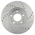 thumbnail image 3 of TRQ Front Performance Brake Rotors Set Premium G-Coated Cross Drilled & Slotted Fits Select 2004-2013 Mazda 3, 3 of 5