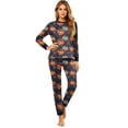 thumbnail image 2 of HTHLVMD Spiderweb Pumpkin Pajamas, Family Matching Sleepwear, Halloween Dark Blue Spider Web Pumpkin Ghost Family Matching Pajamas, Long Sleeve Crew Neck 2 Piece Home Sleep Set, M, 2 of 6