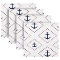 thumbnail image 6 of Iauyy Satin Napkins Set of 6- Navy-anchor Pattern DIY Printing Decoration Cloth Napkin- Easy Care for Home/Party, 6 of 8