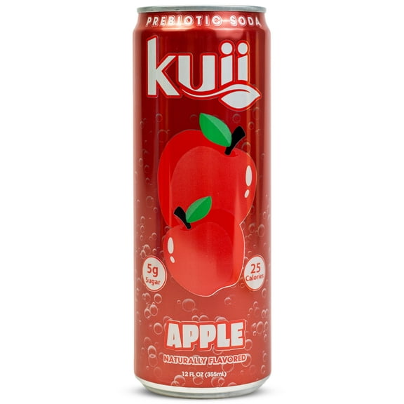 Kuii Prebiotic Soda, 12 fl oz, Single Aluminum Can, Apple