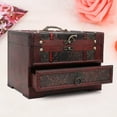 thumbnail image 4 of Wood Jewelry Case, Vintage Style Storage Box, With Mirror, for Wedding, Classical Appearance Design, Personalized Jewelry Box, 4 of 7