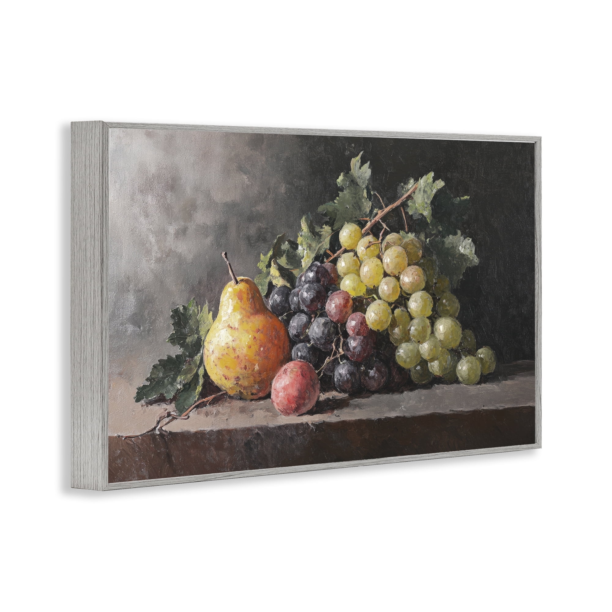 Stupell Industries Bountiful Fruit Classic Still Life Gray Framed Giclee Art, design by Petal Prints Design