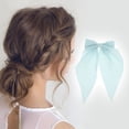 thumbnail image 2 of Unique Bargains 1 Pc Grace Bow Ribbon Duckbill Hair Clips for Home Sky Blue, 2 of 5
