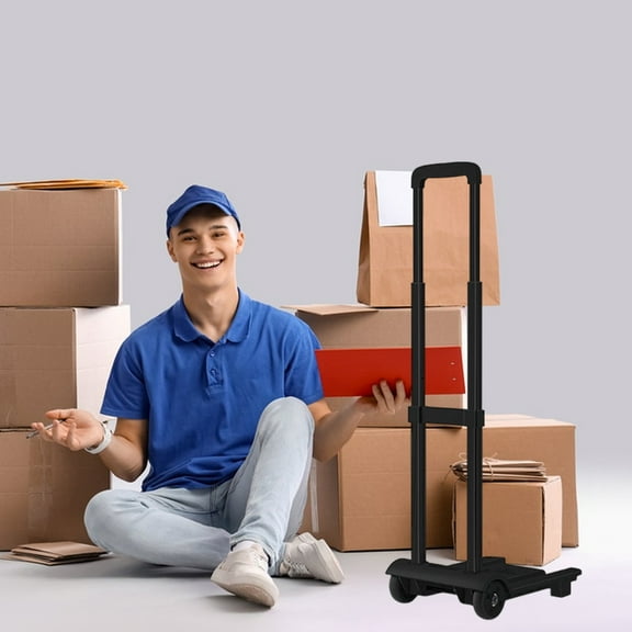 Kraoden Portable Folding Picnic Trolley Cart, Hand Trolley, Shopping Cart with Shock Absorption Wheels, Lightweight Metal Frame for Family Gatherings and Travel