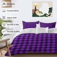 thumbnail image 3 of 3 Piece Black Purple Plaid Duvet Cover Set Twin Size, Microfiber Comforter/Quilt Cover with Corner Ties and 2 Pillowcases, Farmhouse Simple Buffalo Checked All Season Soft Bedding with Zipper Closure, 3 of 8