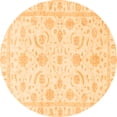 thumbnail image 1 of Ahgly Company Indoor Round Oriental Orange Traditional Area Rugs, 7' Round, 1 of 4