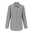 thumbnail image 4 of Women's Basic Button Down Shirts Striped Dressy Casual Long Sleeved Collared Tunic Tops Business Work Relaxed Fit Cardigans, 4 of 5