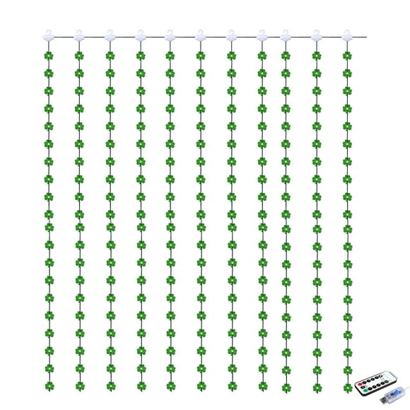 RKSTN Lights St. Patrick's Day Curtain Lights, USB Plug, 8 Patterns Of St. Patrick's Day String Lights With Remote Control For Bedroom, Indoor, Outdoor, Wedding, Party Lights