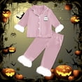 thumbnail image 2 of Miaoju Halloween Pajamas Set for Top Pumpkin Print Top and Pant Set with Pockets Trendy Home Outfit 2 Piece Pjs for Gifts, 2 of 5