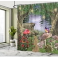 thumbnail image 5 of Ambesonne Mushroom Shower Curtain, Butterflies, 69"Wx70"L, Tan Green Red, 5 of 5