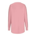 thumbnail image 5 of Fznquz Crewneck Womens Tops Tunic Pink Plain Tee Shirts Long Sleeve Casual Solid Womens Fall Fashion, 5 of 6