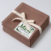 Urby Eco Hanky 10x10in Reusable Linen/cotton Napkins (with Rustic Fringe)Pink