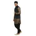 thumbnail image 3 of Saris and Things Hommes Grès & Mariage Noir Kurta Pyjama avec Veste. Ce Produit Est Fait sur Commande., 3 of 5
