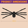 thumbnail image 3 of Hvmvliv Halloween Giant Fake Spider Giant Halloween Hairy Spider Realistic Scary Black Spider Props Decoration For Indoor and Outdoor Decoration (200cm), 3 of 9