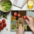 thumbnail image 3 of Exotic Cutting Board, Aromatic Collage with Gerbera and Candles Exotic Body Therapy and Treatment, Decorative Tempered Glass Cutting and Serving Board, Large Size, Orange Brown, by Ambesonne, 3 of 5