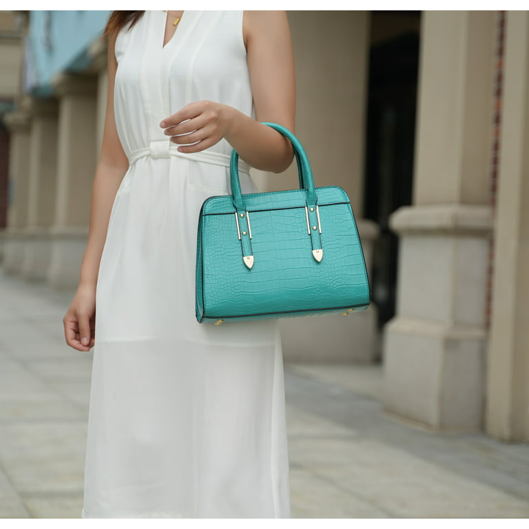 MKF Collection Elsa Vegan Leather Women’s Satchel Bag by Mia K. - Turquoise