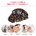 thumbnail image 7 of Yiaed Pumpkin And Flying Bat Print Reusable Shower Cap & Bath Cap & Lined, Oversized Waterproof Shower Caps Designed for all Hair Lengths, 7 of 7