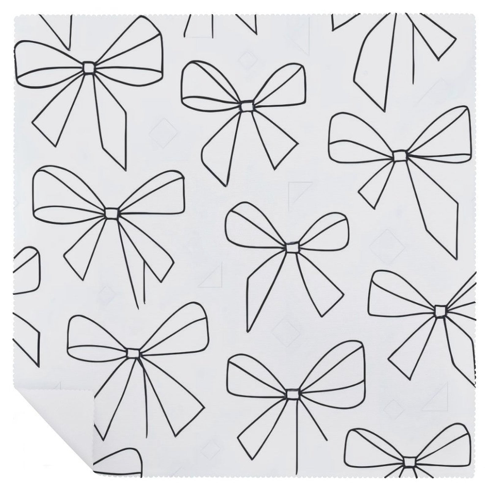 4 PCS Napkin Cloth 18.7in A Wide Range Of Uses Not Fade Not Ball For Hotel Family Banquet Home Modern Minimalist Thin Black And White Ribbon Bow Pattern