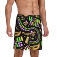 thumbnail image 2 of Balery Mardi Gras3 Pantalones cortos de pijama de punto de algodón para hombre con cinturilla y bolsillos-X-Large, 2 of 6