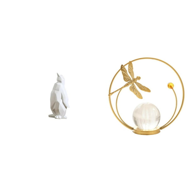 Escultura de pingüino,Escultura de pingüino,decoración nórdica para el hogar,Estatua de bola de cristal,Estatuas de bolas de cristal para decoración del hogar,escritorio,interior,Escultura