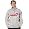 thumbnail image 4 of Blue 84 Men's Ohio State Buckeyes Quarter Zip Sweatshirt Grey, Grey, Large, 4 of 4