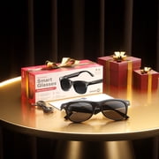 Bluetooth Smart Sunglasses - SHINY BLACK with BLACK Polarized Lens (large)