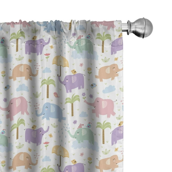 Ambesonne Animal Curtains, Jungle Animal, Pair of 28"x95", Multicolor