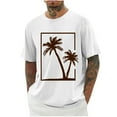 thumbnail image 2 of Xysaqa Shirts for Men Mens Summer Shirts Men's Palm Tree Print T-Shirts Short Sleeve Crew Neck Casual Tee Shirt Loose Fitted Hawaiian Beach Shirts 2X 3X 4X Mens Big & Tall Shirts Summer Savings, 2 of 5