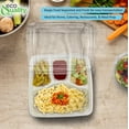 thumbnail image 6 of 4 Compartment Compostable Food Storage Takeout Container with Clear Lids - Biodegradable, Sugarcane, Plant Fiber, Heavy Duty, Microwavable, Tree Free, Ecofriendly, Lunch Trays, Meal Prep, Bento (300), 6 of 7