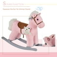 thumbnail image 2 of Qaba Kids Plush Ride-On Rocking Horse with Bear Toy,Children Chair with Soft Plush Toy & Fun Realistic Sounds,Pink,Pink Wood Toys Kids Bikes Riding Toys, 2 of 10