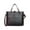 Black, variant on Women's Leather Tote Bag - Retro Oil Wax Leather Handbag with Multi Pockets, 32x11x26cm, Large Capacity Work/Shopping Bag, Detachable Shoulder Strap