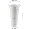 thumbnail image 2 of ZOENHOU 4pcs 9 Inch Galvanized Metal Flower Vases, White Metal Flower Buckets with Handles, Rustic Farmhouse French Bucket for Cut Flowers, Home Decoration, 2 of 6
