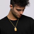 thumbnail image 2 of TANGPOET 925 Sterling Silver St Francis Necklace for Men, Gold Plated, 2 of 5