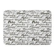 SIDONKU French Words Modern Brush Paris France Toujours Amour Merci Bonjour Always Love Thank You and Hello Doormat Floor Rug Bath Mat 23.6x15.7 inch