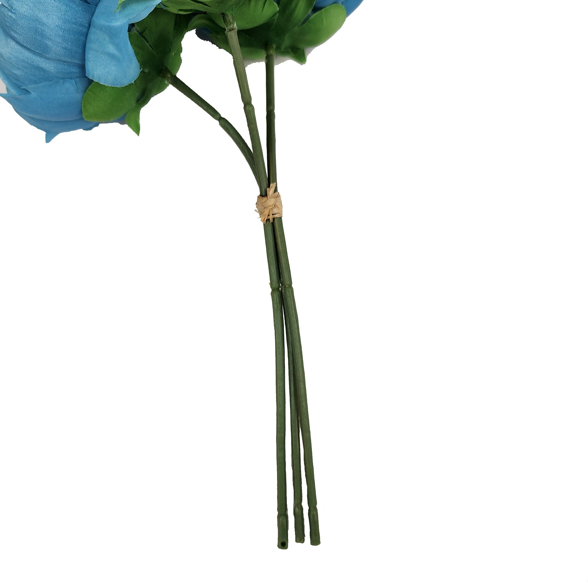 Mainstays 10.5" Tall Artificial Polyester Teal Peonies, Indoor Flowers Bouquet